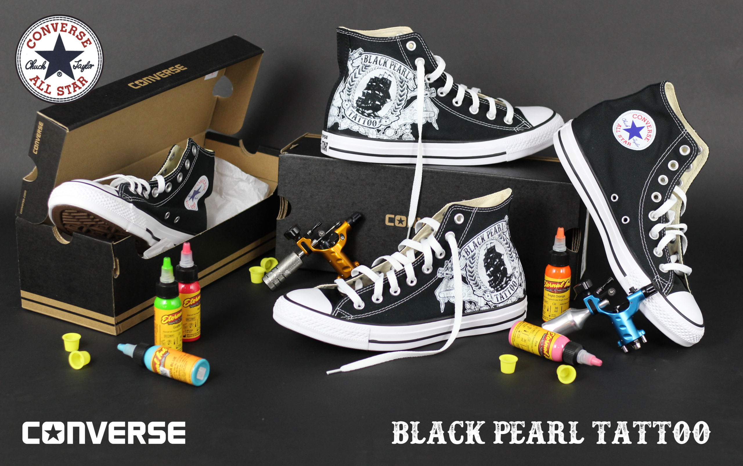 Converse Chuck's - Black Pearl Tattoo - Special Edition - Black Pearl Tattoo